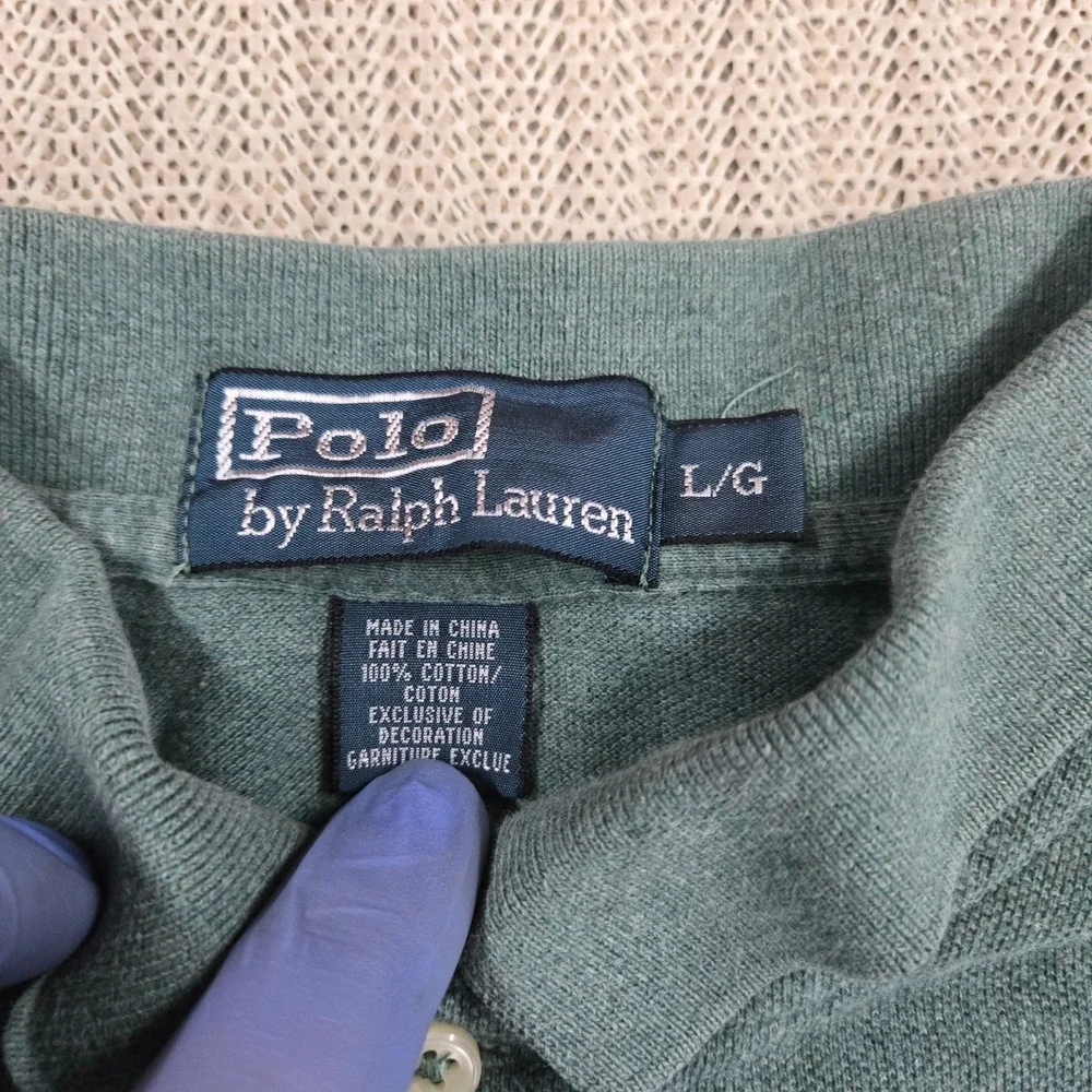 Polo Ralph Lauren Shirt Mens Large Green Short Sleeve Red Pony Preppy